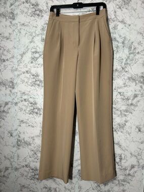 Express Wide-Leg High-Rise Trousers - Beige